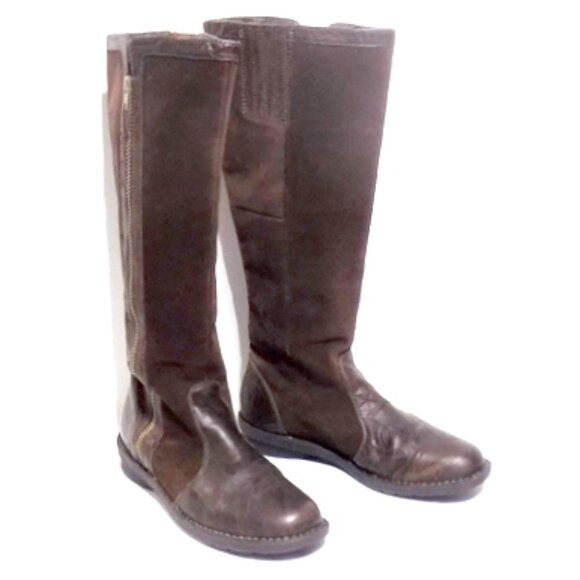 Clarks Shoes - Clarks Women’s “Nikki Park” (38557) Brown Leather Suede, Knee High Boots – 9M